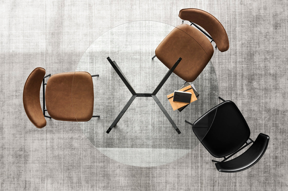 Polsterstuhl FIFTIES mit schwarzem Gestell