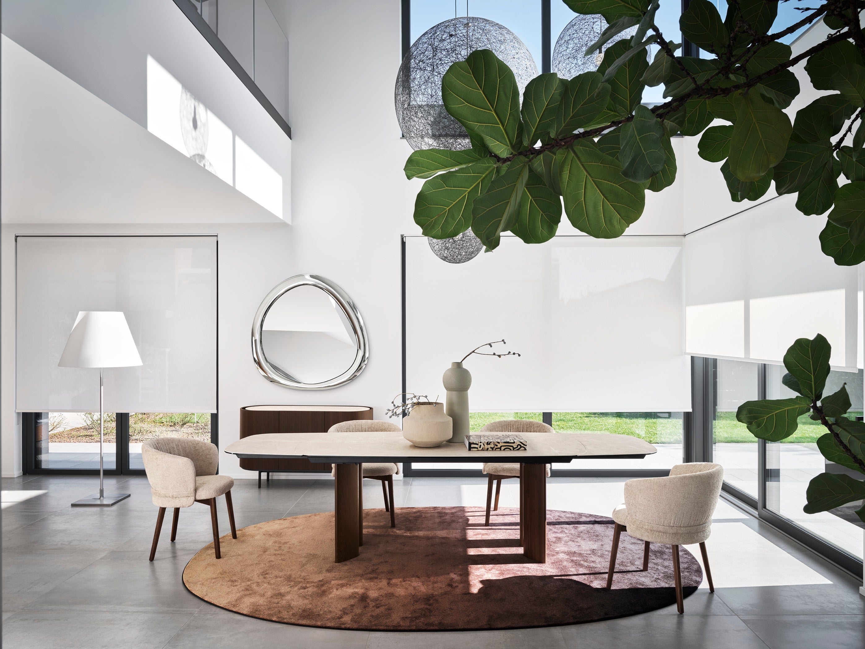 VANILLA upholstered chair with a black wooden base