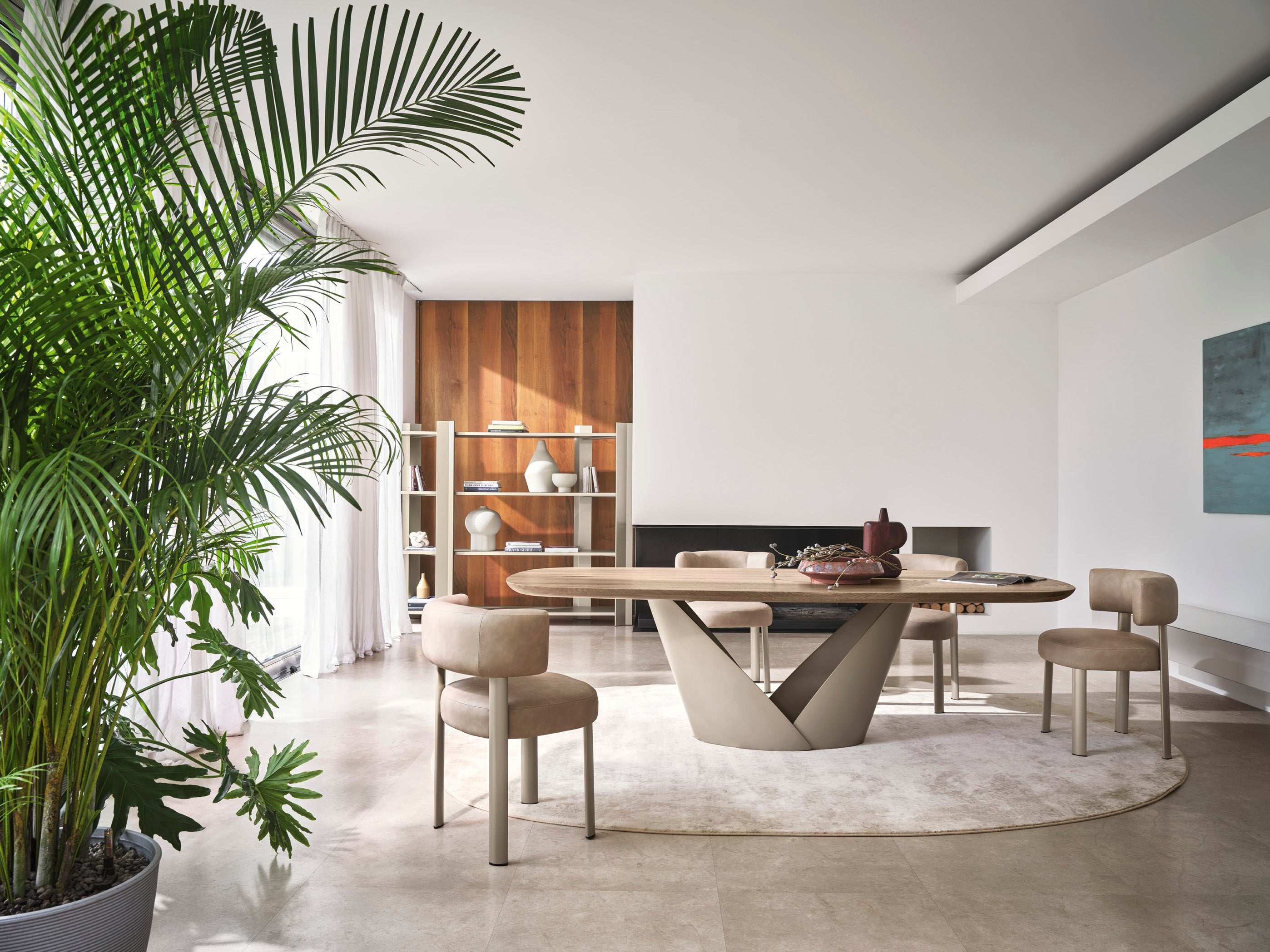 Gestoffeerde GLEN stoel met beige basis