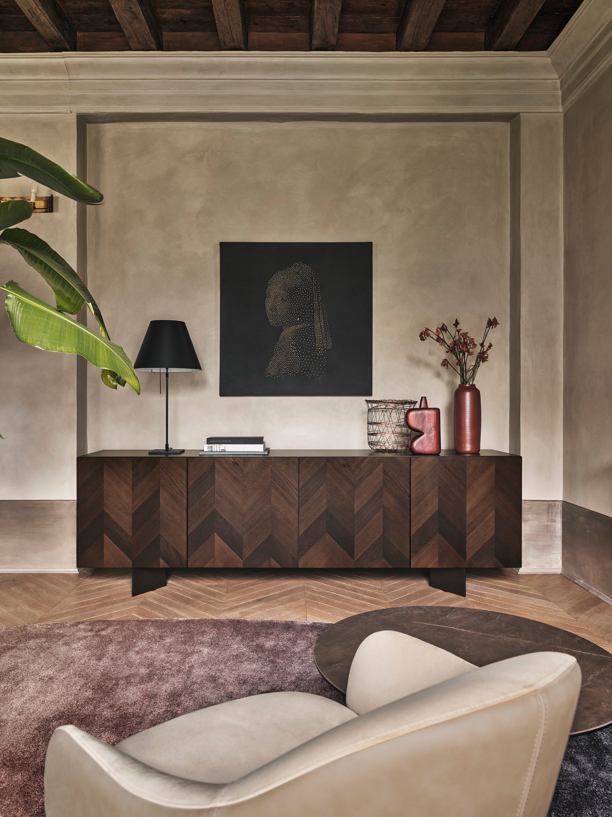 Chest of drawers INTARSI dark brown wood