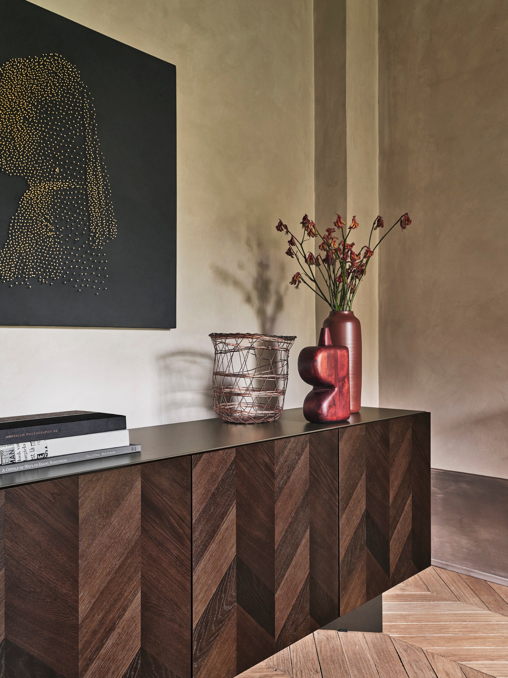 Chest of drawers INTARSI dark brown wood