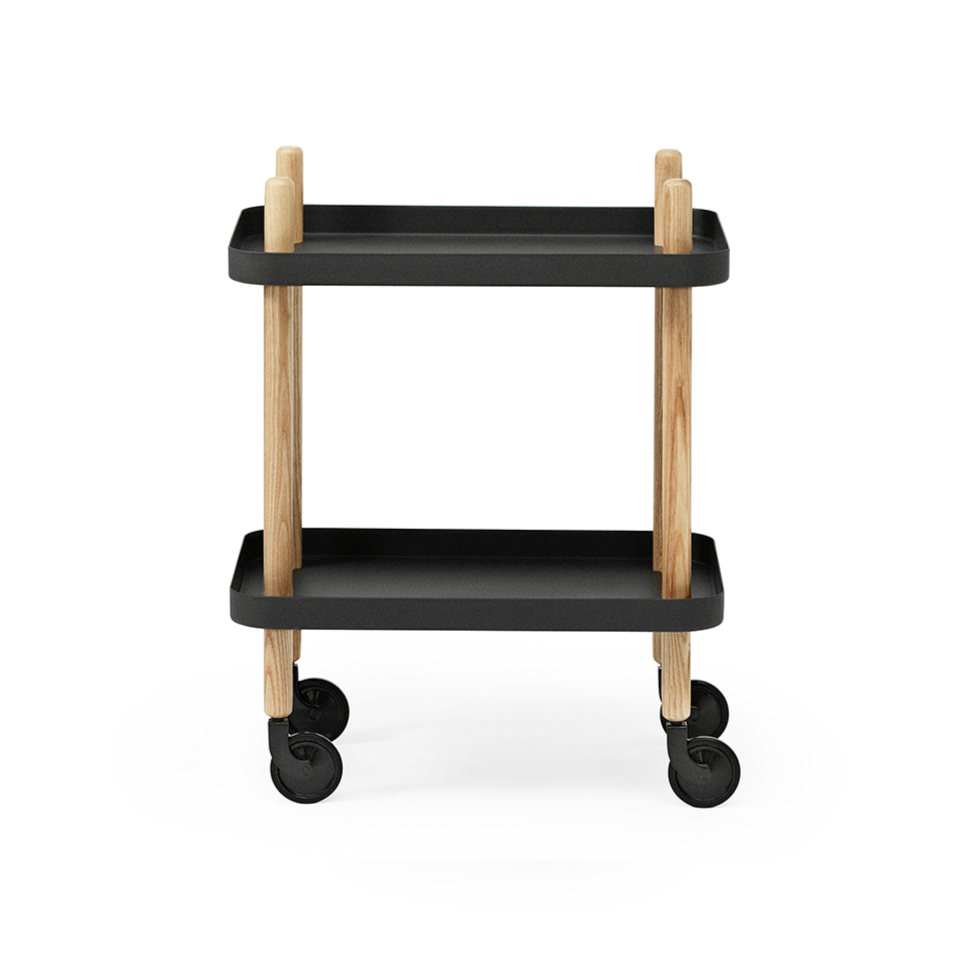 Wózek na kółkach BLOCK czarny z jesionowymi nogami – Normann Copenhagen