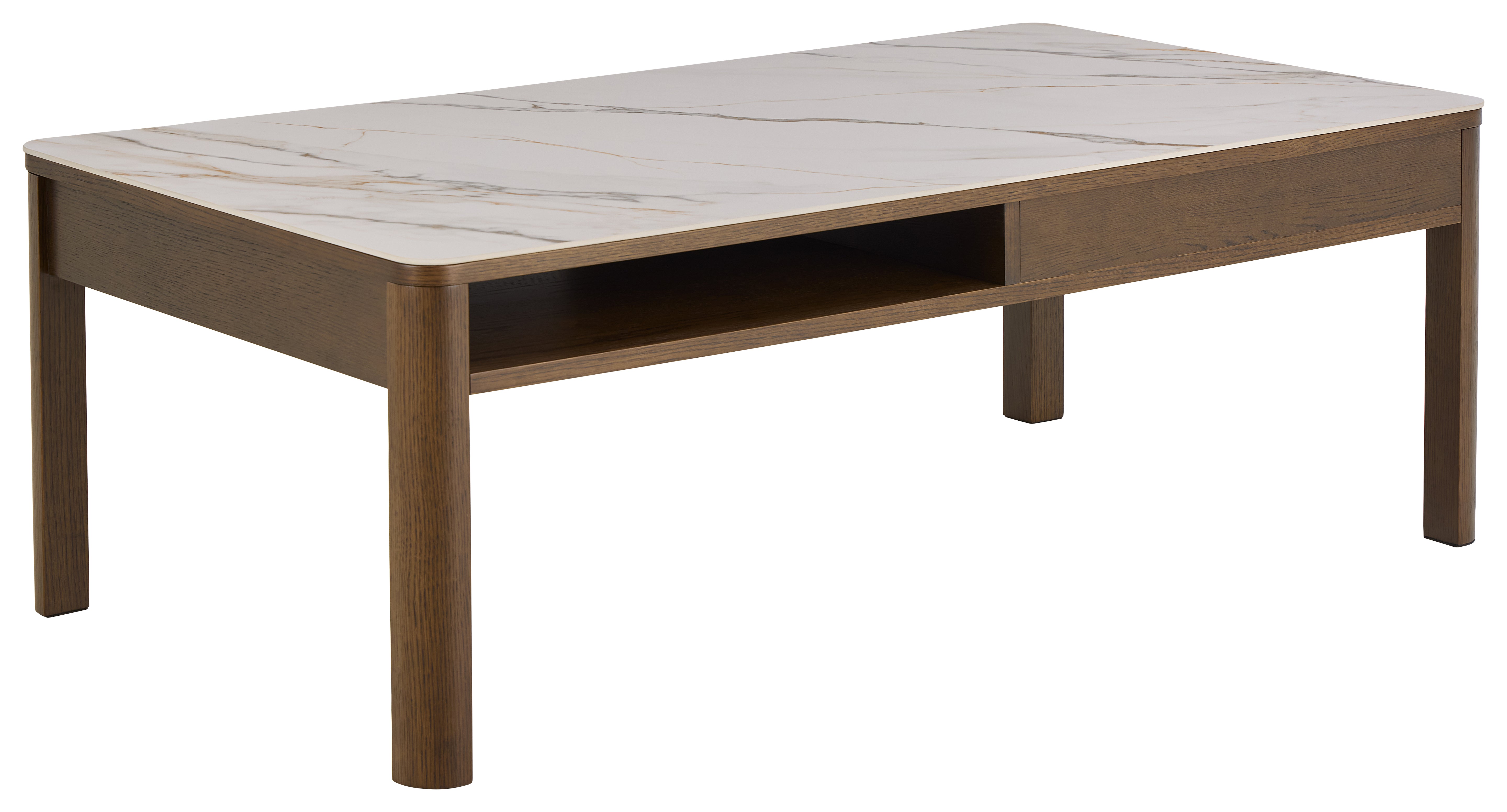 SOUTHAMPTON coffee table with drawer, oak veneer with ceramic top