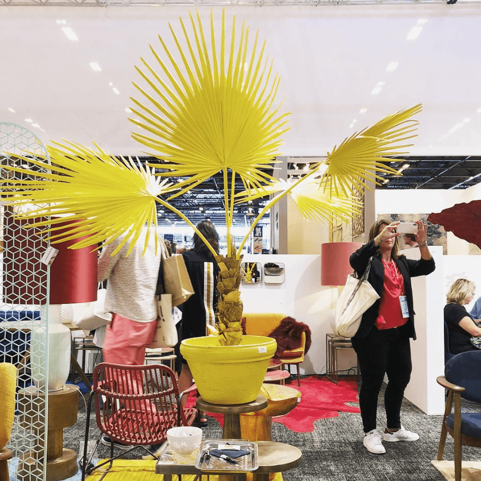 Dekoracja FAN PALM IN POT żółty Pols Potten Eye on Design