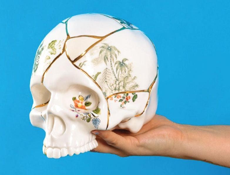 Dekoracja KINTSUGI SKULL porcelanowy Seletti Eye on Design