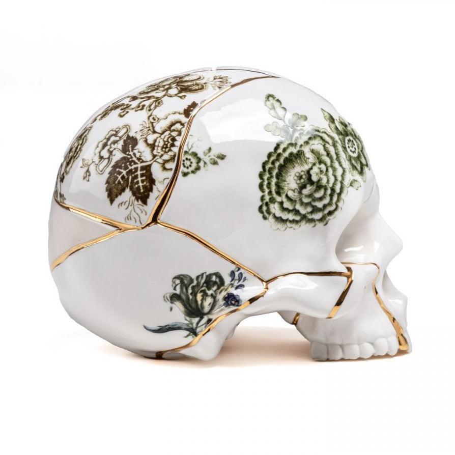Dekoracja KINTSUGI SKULL porcelanowy Seletti Eye on Design