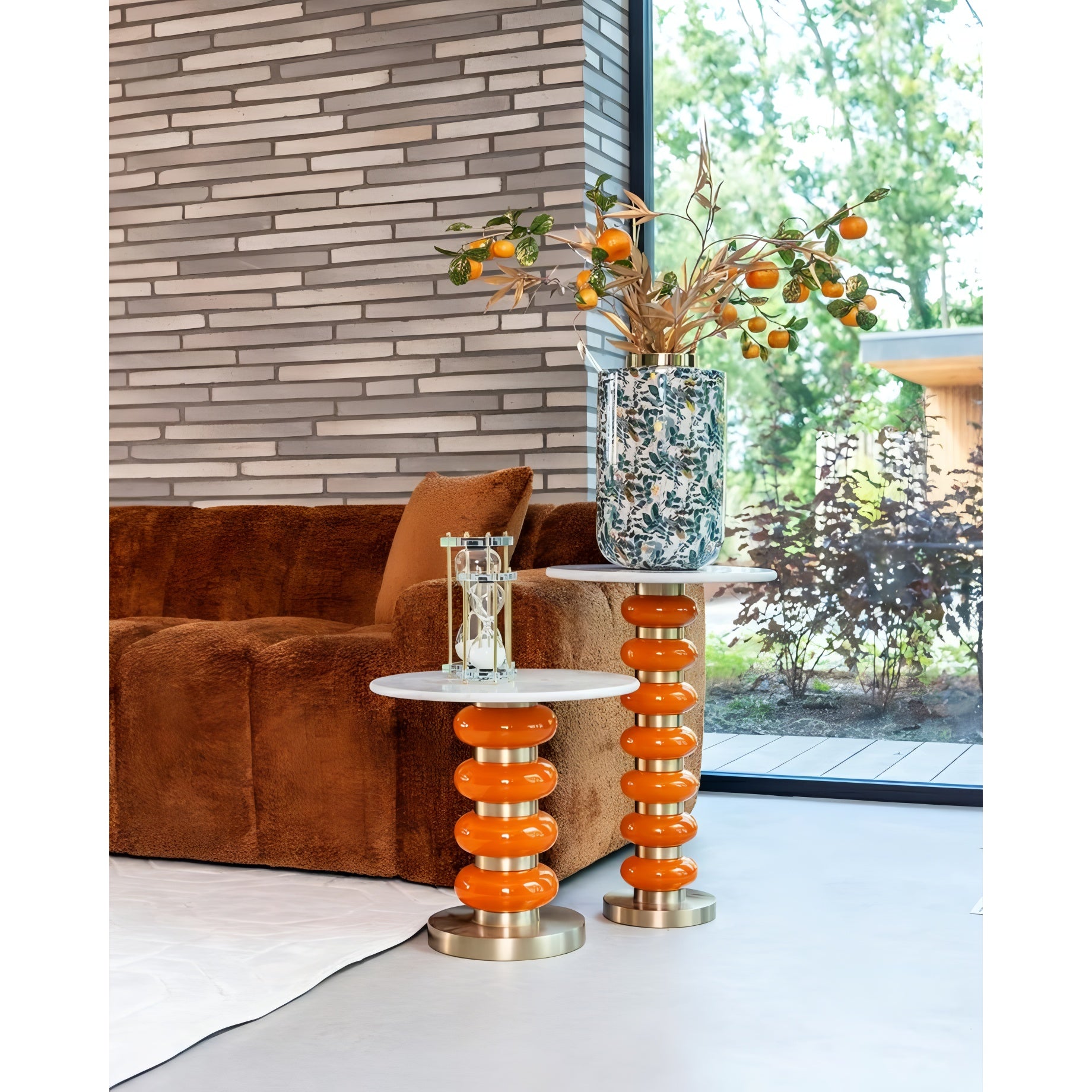 Zijtafel BARBARA wit met goud