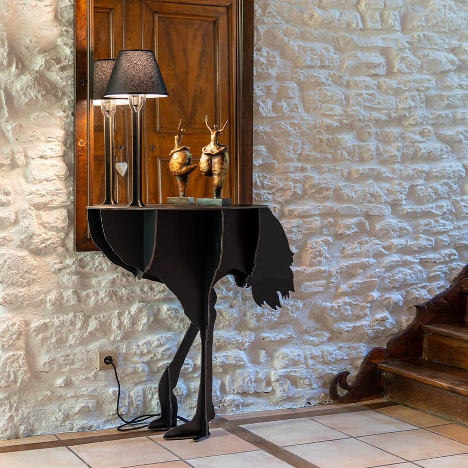 Console met lamp DIVA LUCIA zwart