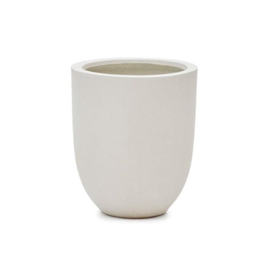 Donica ogrodowa smukła AIGUABLAVA biały cement La Forma Ø39x46 cm Eye on Design