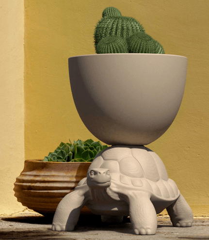 Doniczka TURTLE CARRY szary Qeeboo Eye on Design