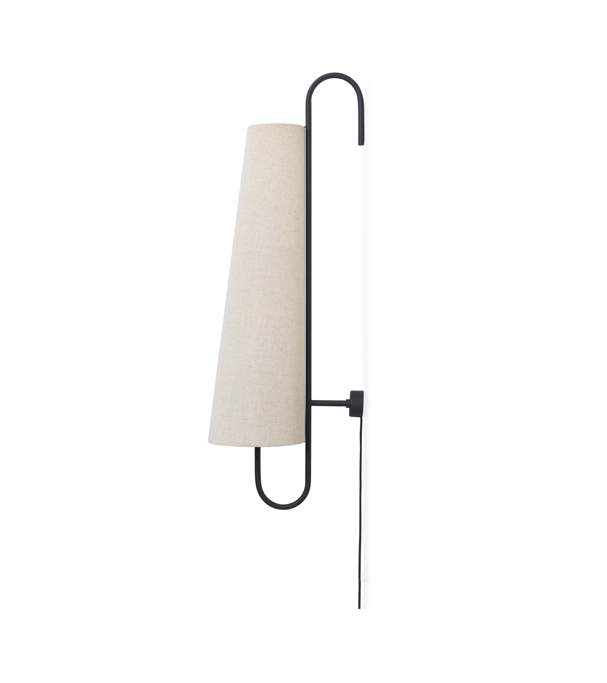 ANCORA wall lamp in broken white with a black frame