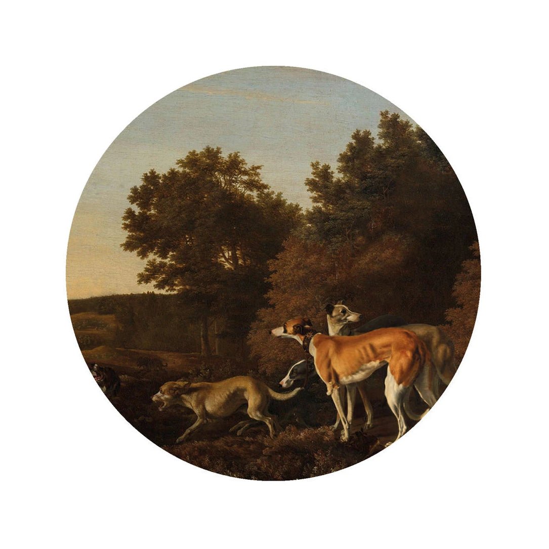 Circular Mural DOTS - CHART dark green with blue