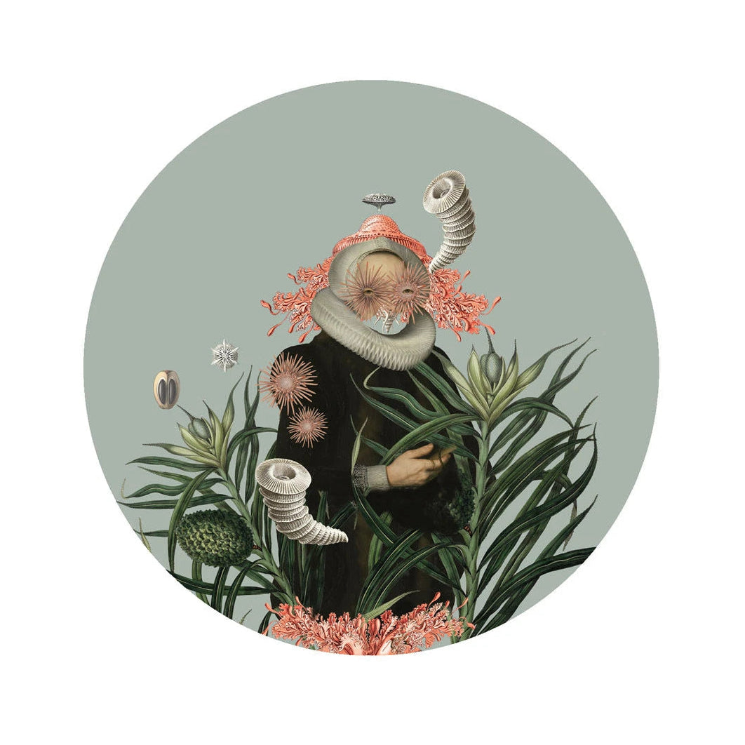 Circle-shaped Mural DOTS - LADY MEDUSA blue