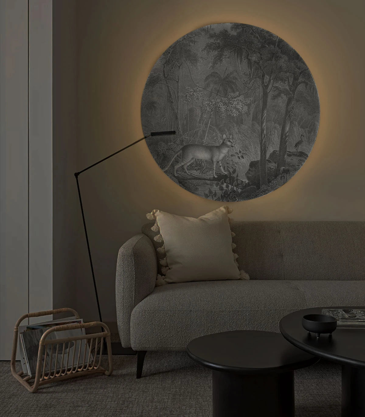 Wandlamp DOTS LIGHTING - JUNGLE CAT grijs