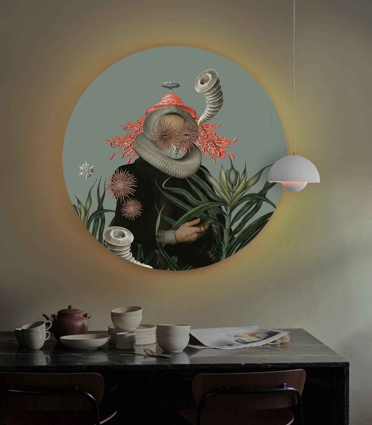 Wandlamp DOTS LIGHTING - LADY MEDUSA blauw