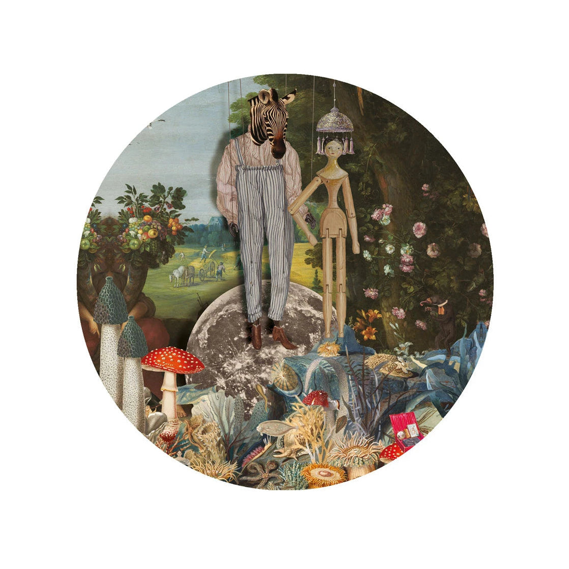 Wandleuchte DOTS LIGHTING - PUPPETS dunkelgrün mit Blau