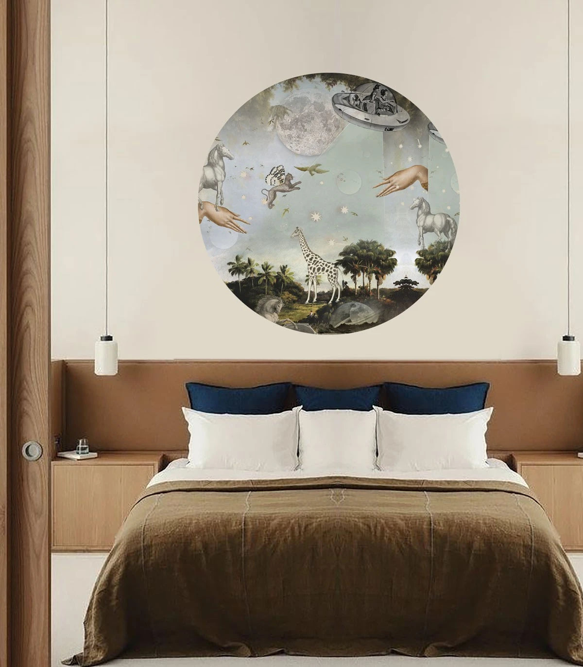 Wandleuchte DOTS LIGHTING - STARDUST SAFARI dunkelgrün mit Blau