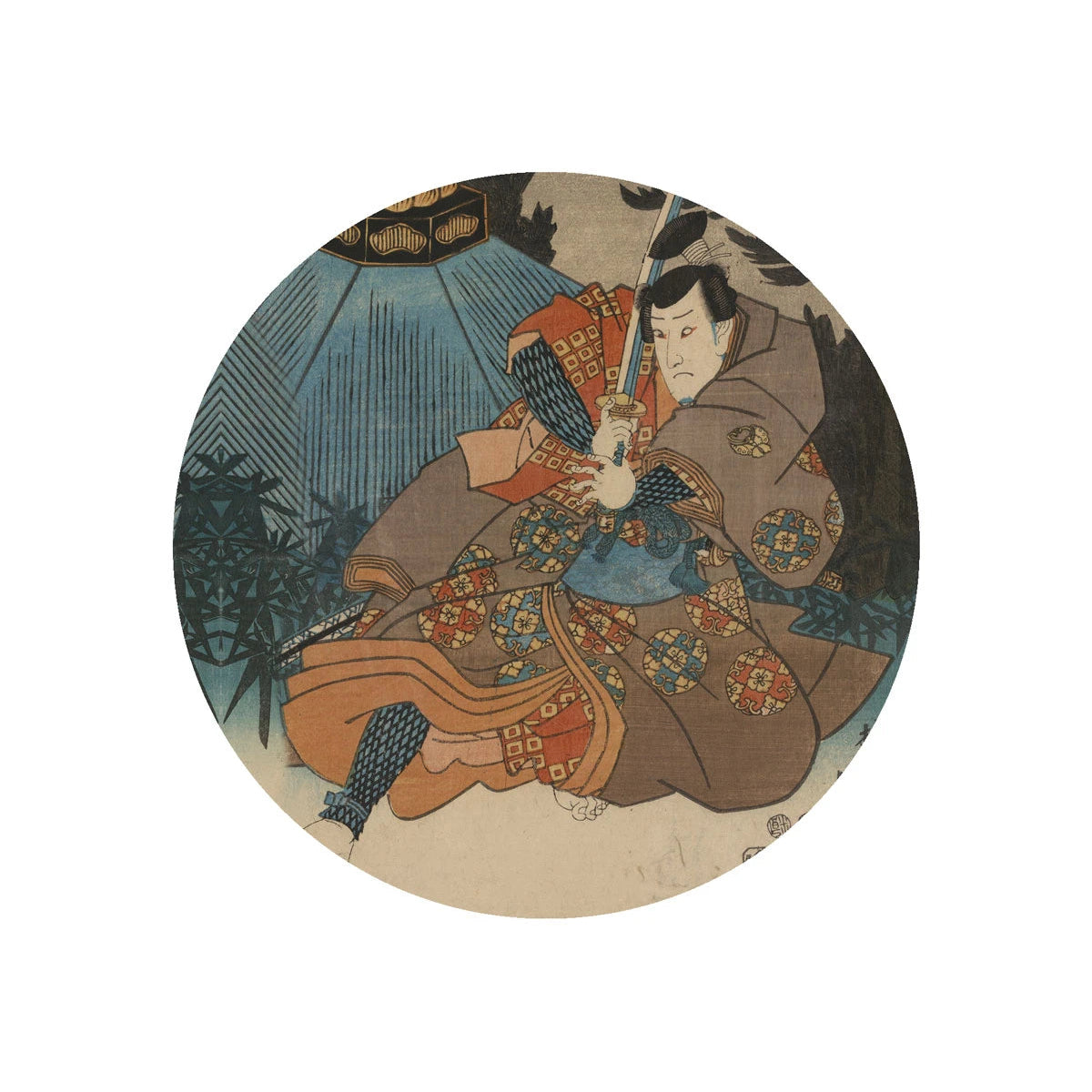 Wandleuchte DOTS LIGHTING - WARRIOR ETHOS beige mit Blau