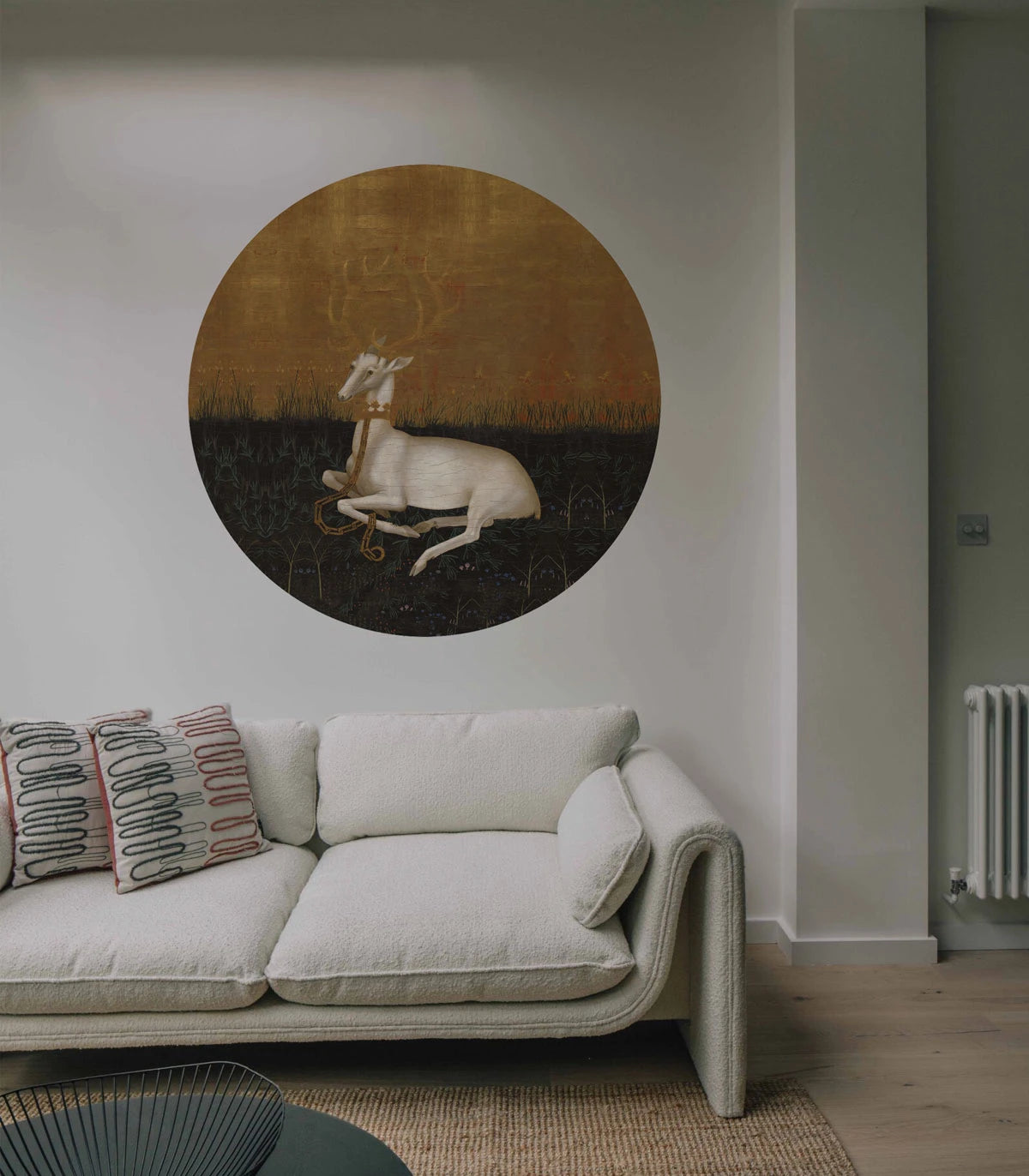 Circular Mural DOTS - MAJESTIC REST gold with green