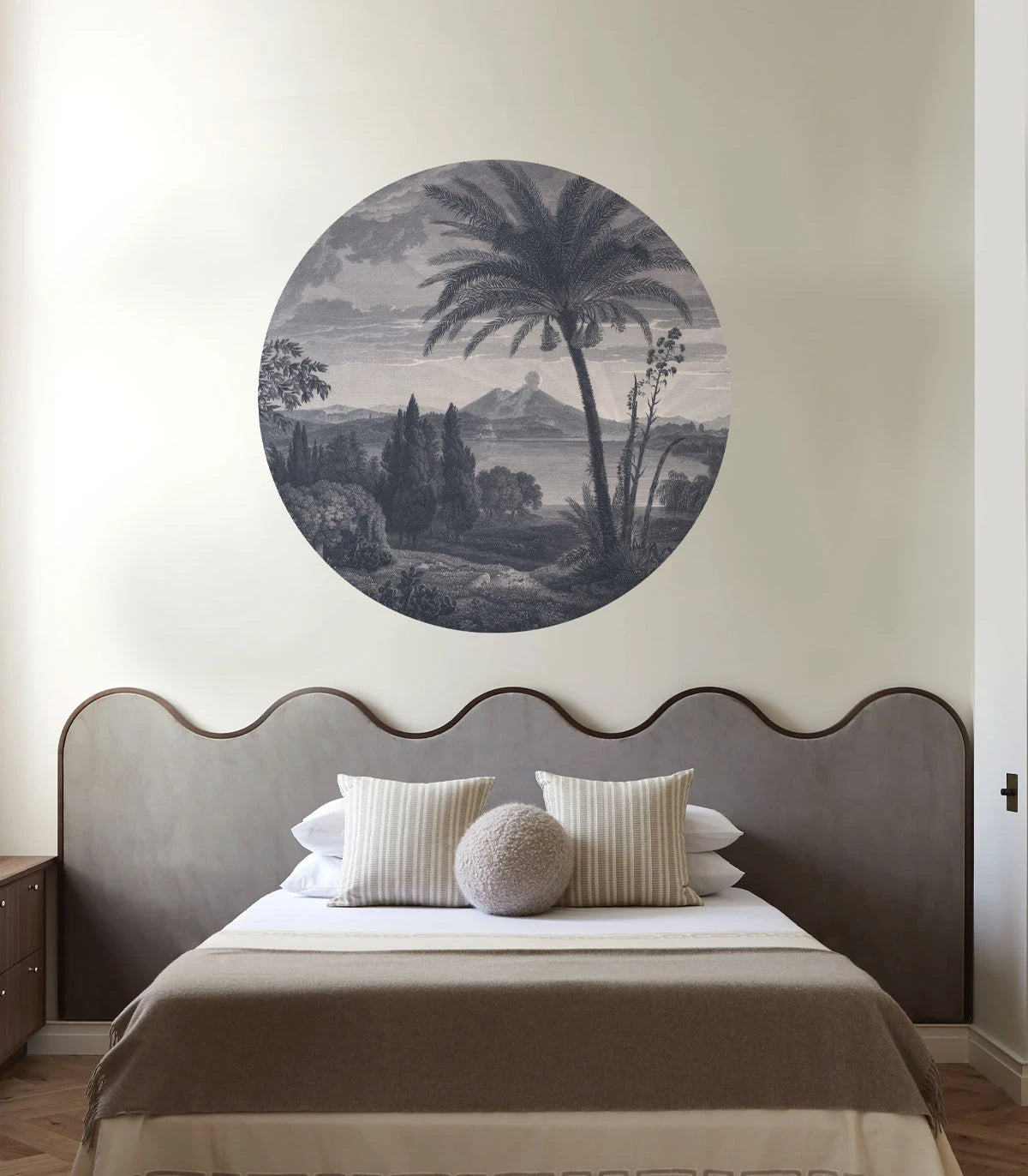 Circular Mural DOTS - TROPICAL VOLCANO VISTA BLUE blue