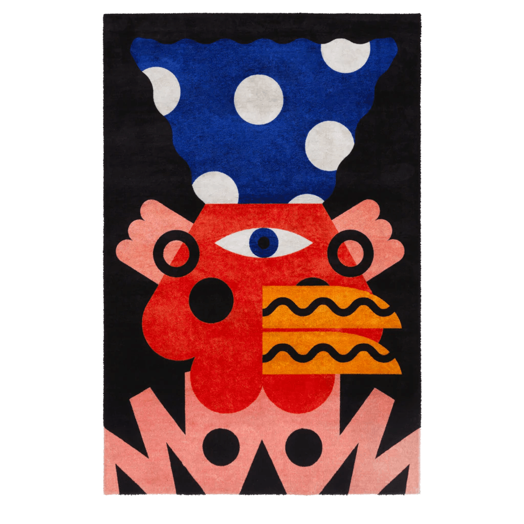 Dywan prostokątny MONSTER czarny Qeeboo Eye on Design