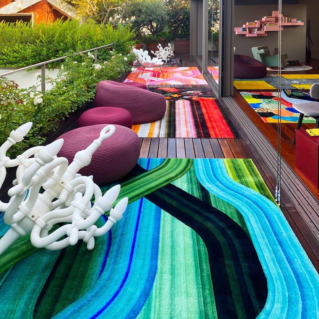 Dywan WAVE zielony Qeeboo Eye on Design