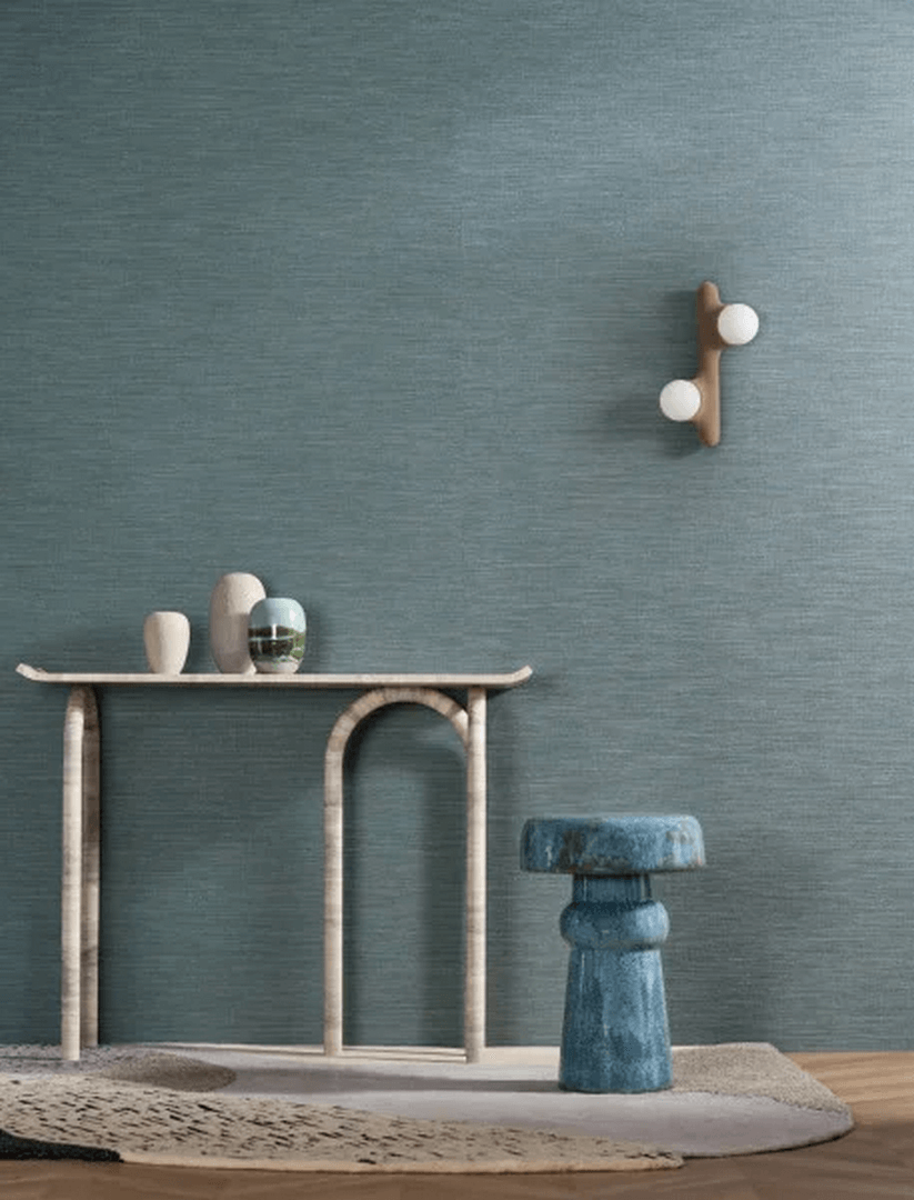 Textile wallpaper with a structural canvas imitation VENIZIA - IVORY ivory