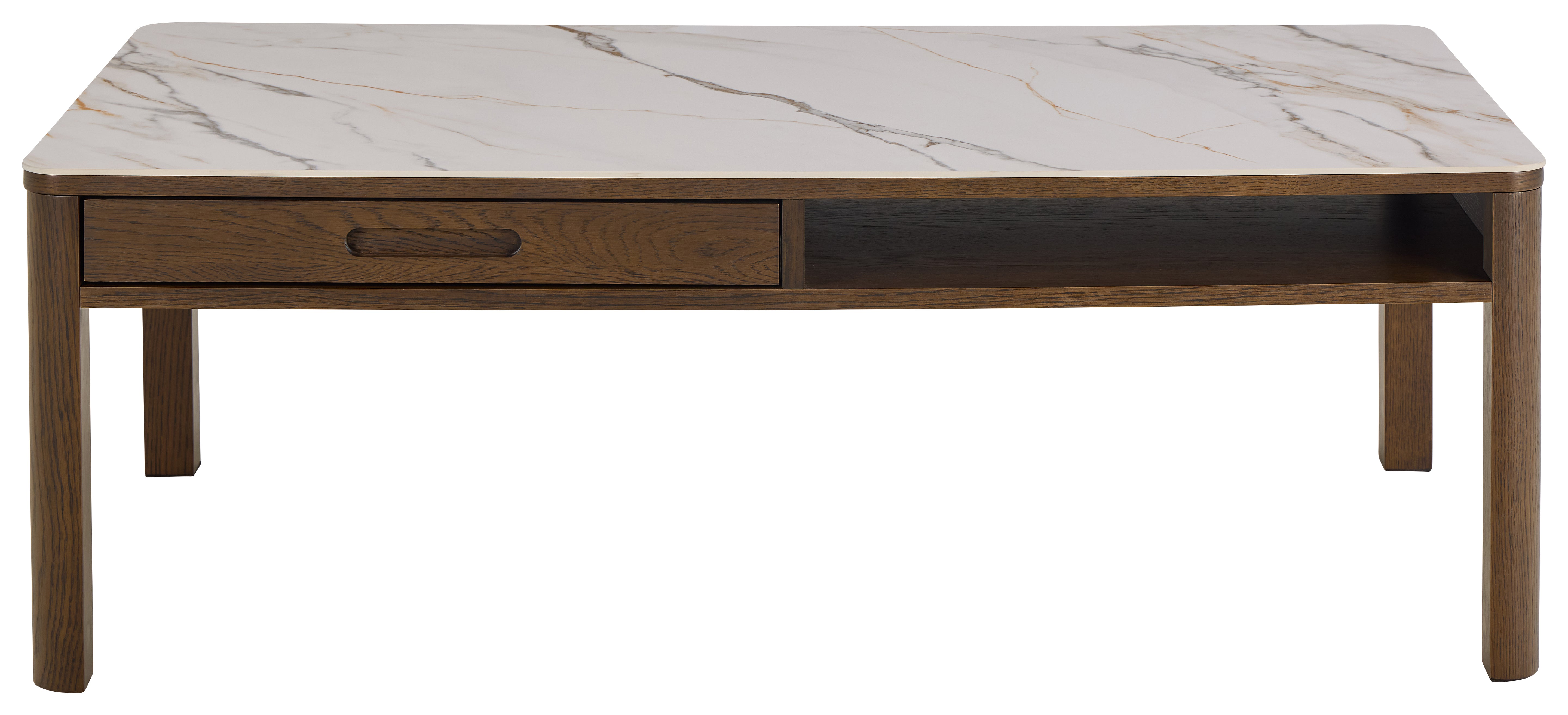 SOUTHAMPTON coffee table with drawer, oak veneer with ceramic top