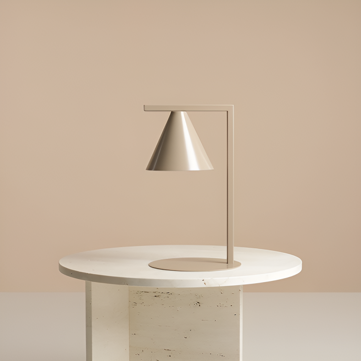 Beige form table lamp