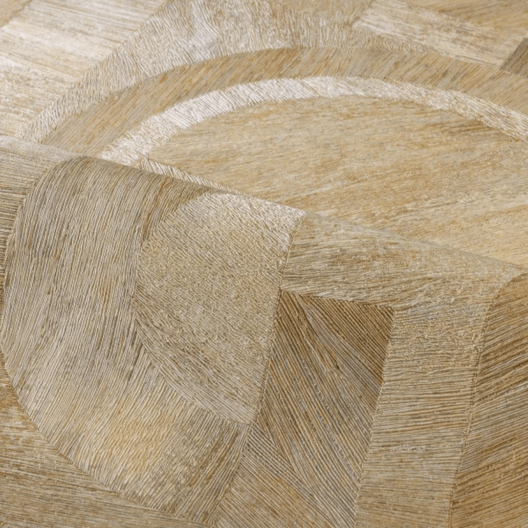 Geometric Wood-Effect Textured Wallpaper with Mosaic Pattern INTARSIA - SAND Travertine