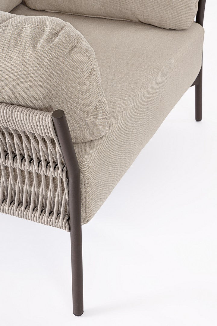 Buitenstoel PARDIS beige met een bruine basis