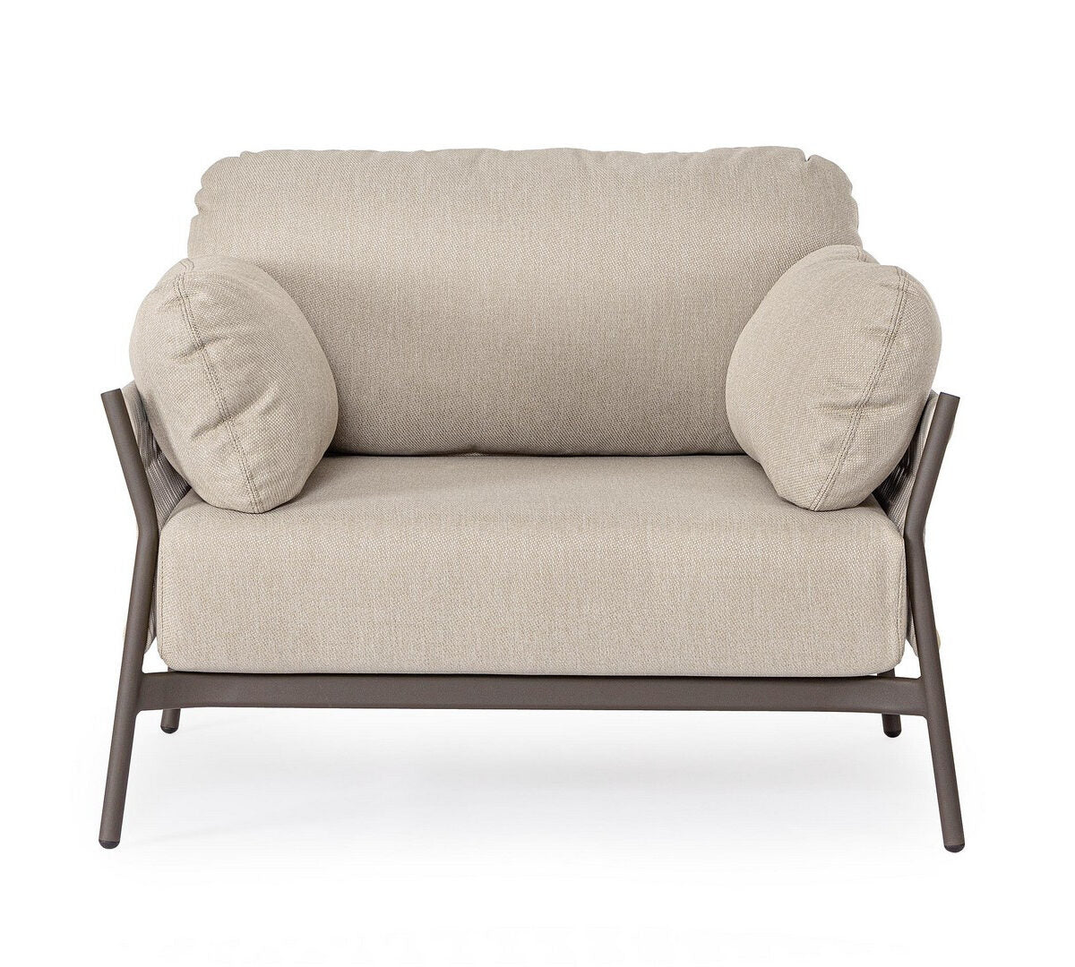 Buitenstoel PARDIS beige met een bruine basis