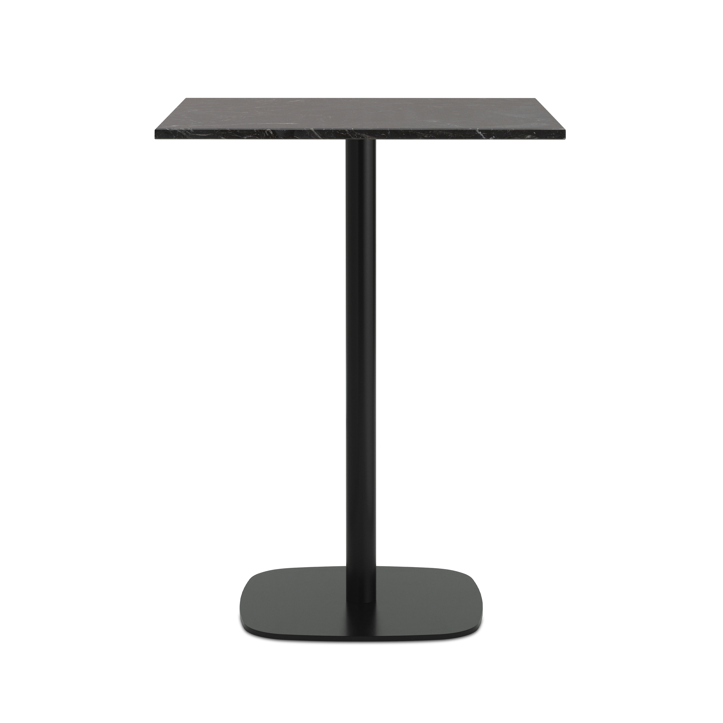 Vierkante café tafel FORM met zwart marmeren blad en zwarte basis