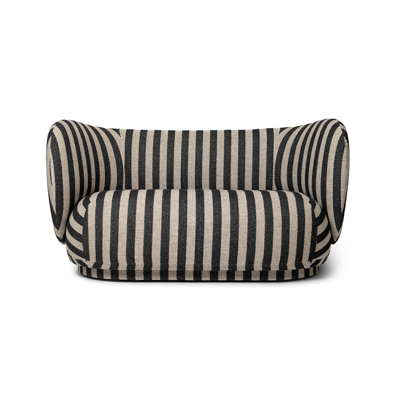 Sofa 2-sitzig RICO Louisiana schwarz mit sandfarbenem Bezug