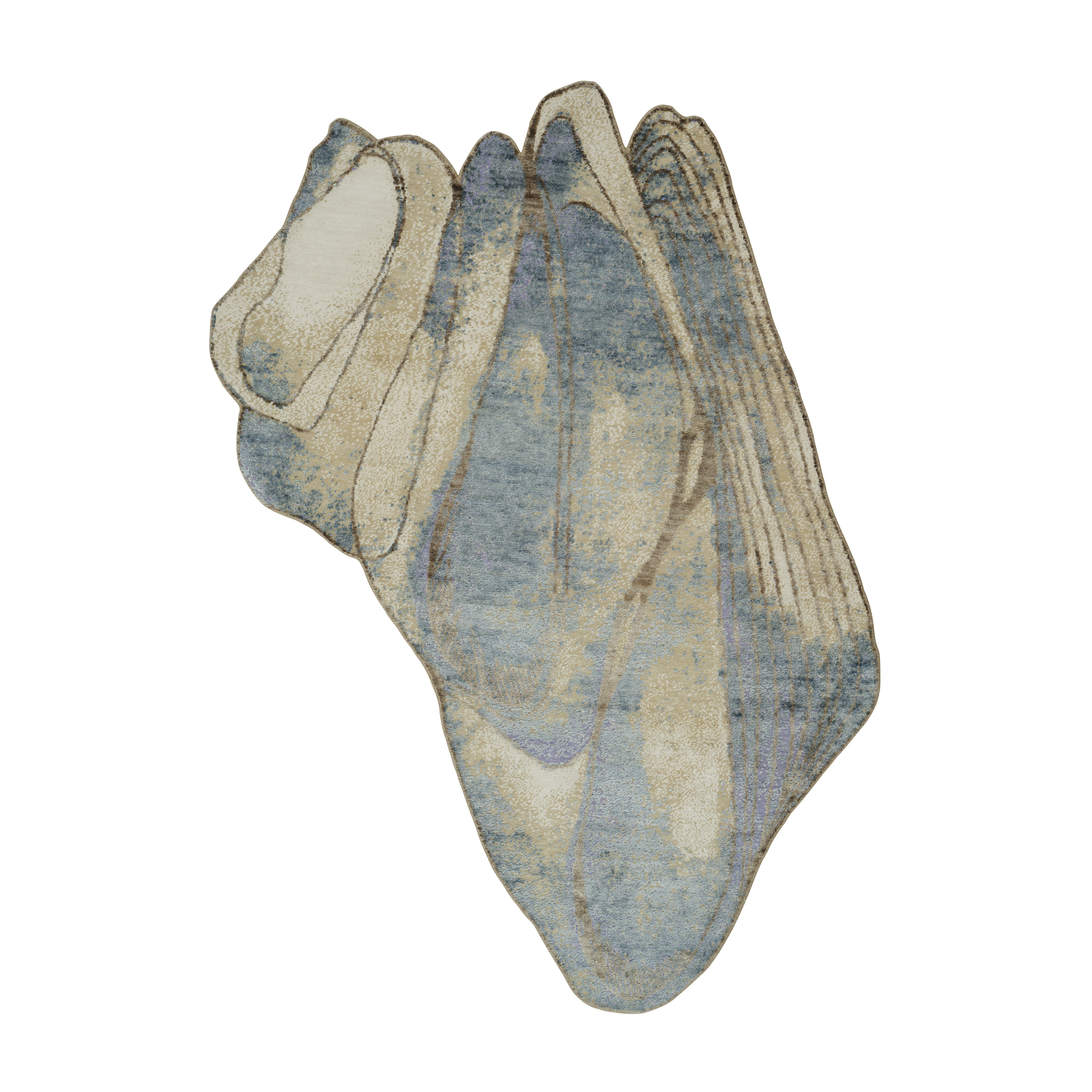 Vloerkleed SEA REVERIE blauw met beige