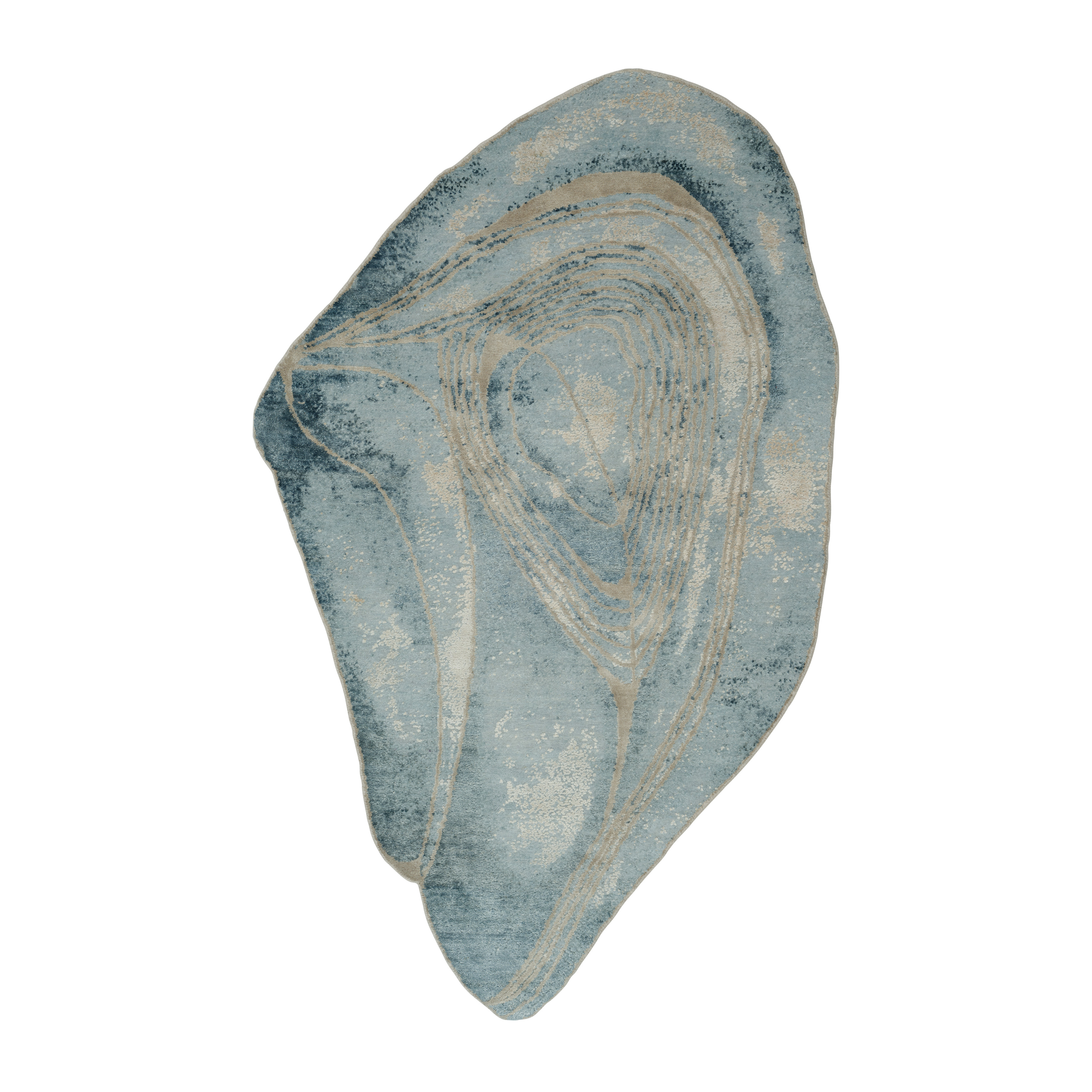 Teppich HUSHED WAVE blau mit beige