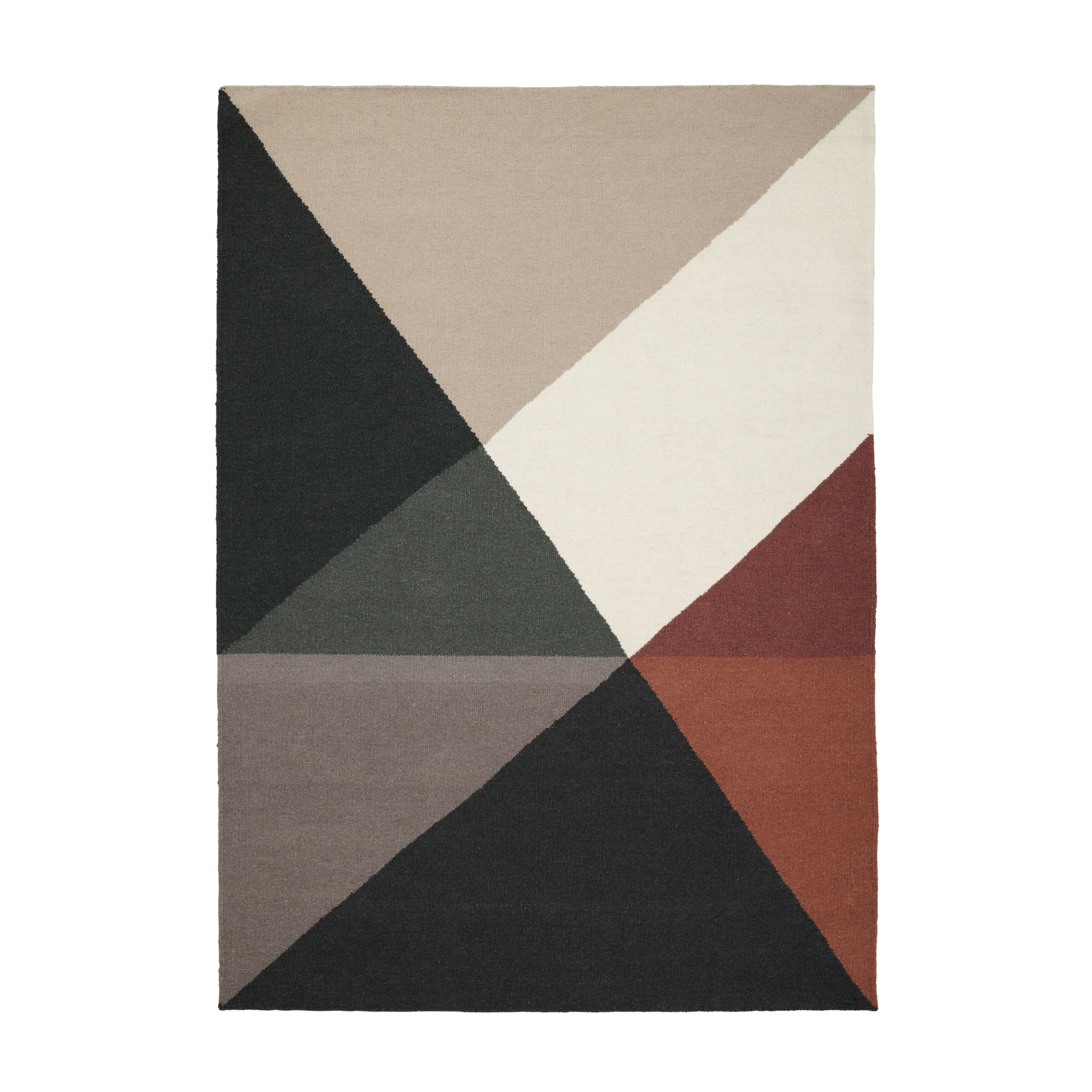 Vloerkleed METRI - RUST beige met bordeaux