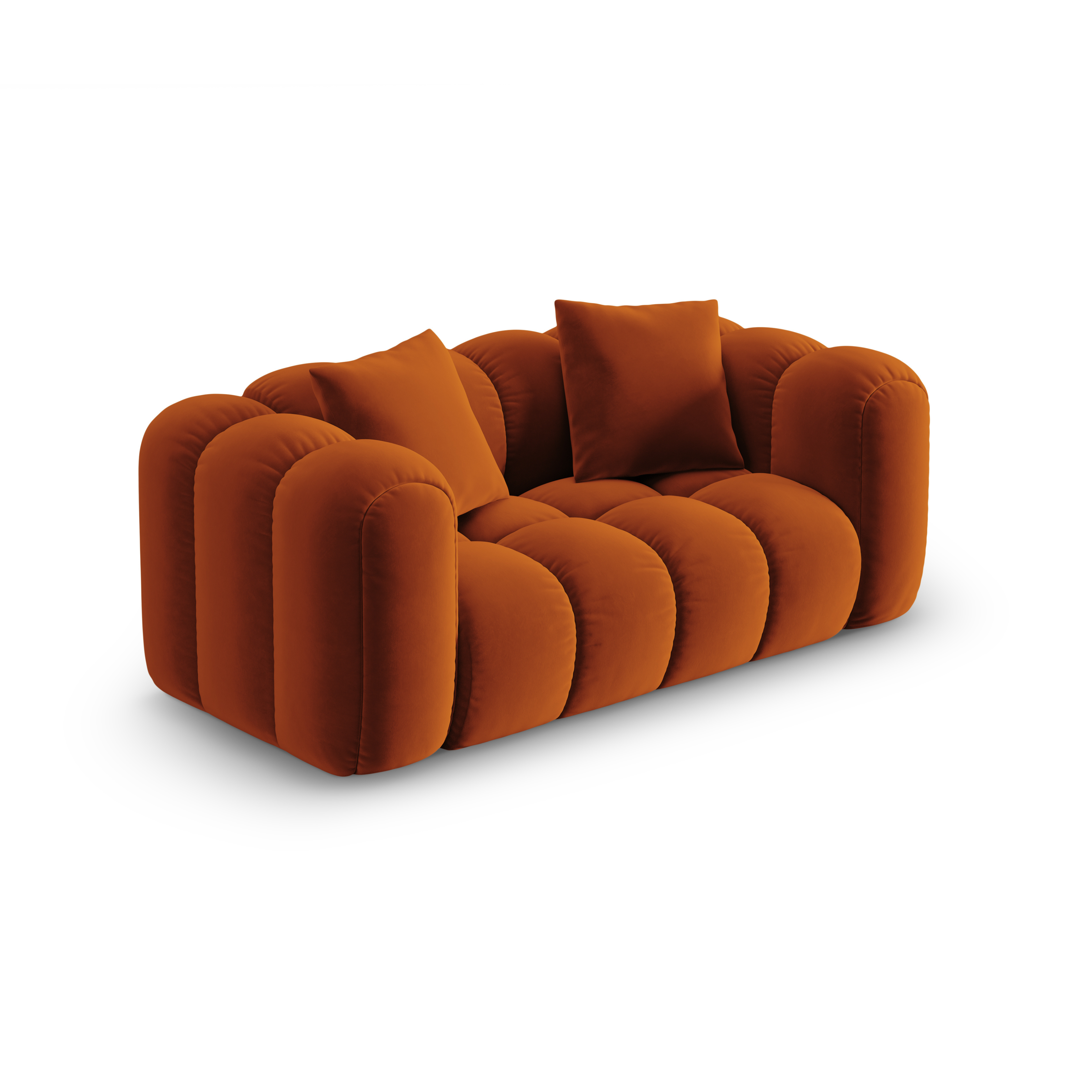 Sofa van fluweel voor 2 personen ASTRO roestkleurig