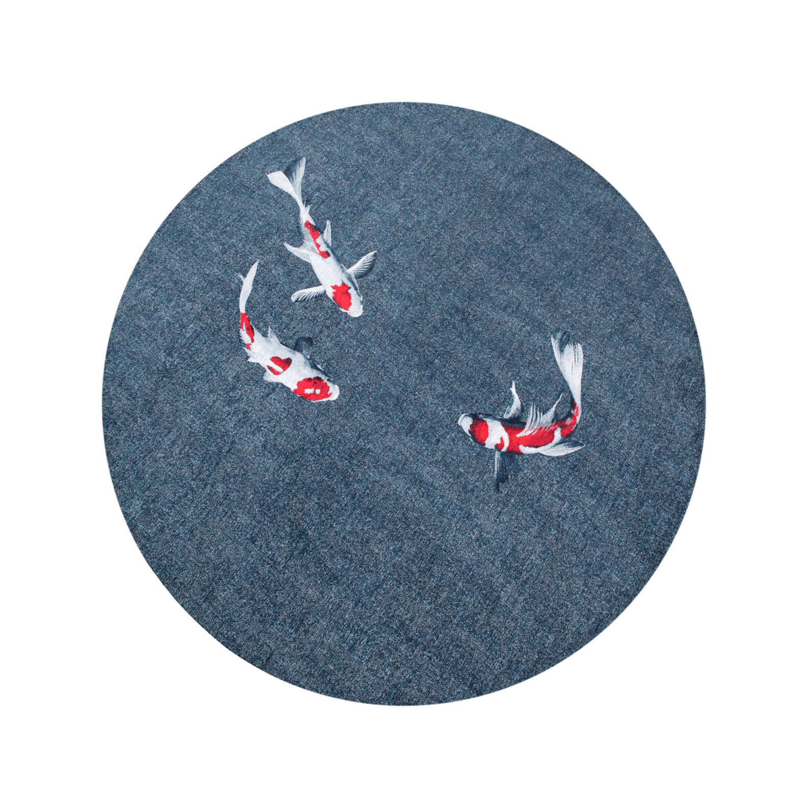 Dywan okrągły POP KOI JAPANESE POND niebieski – Louis de Poortere