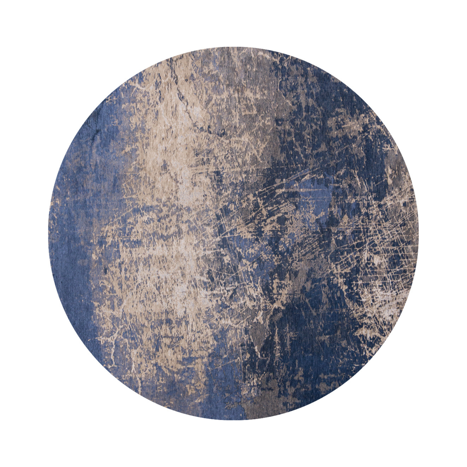 Dywan okrągły CRACKS ABYSS BLUE niebieski – Louis de Poortere