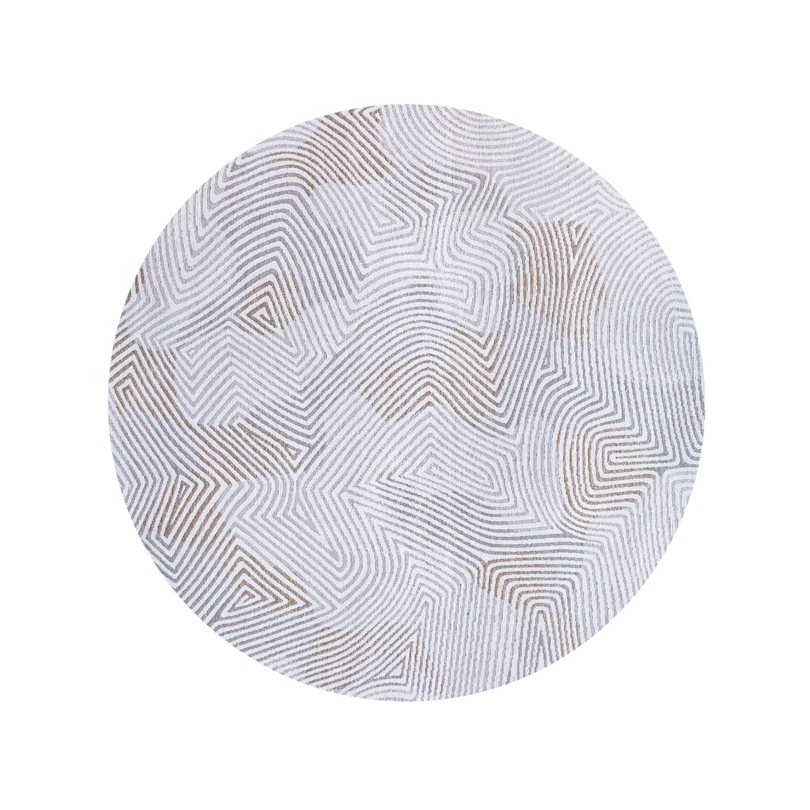 Ronde tapijt CORAL OYSTER WIT wit-beige