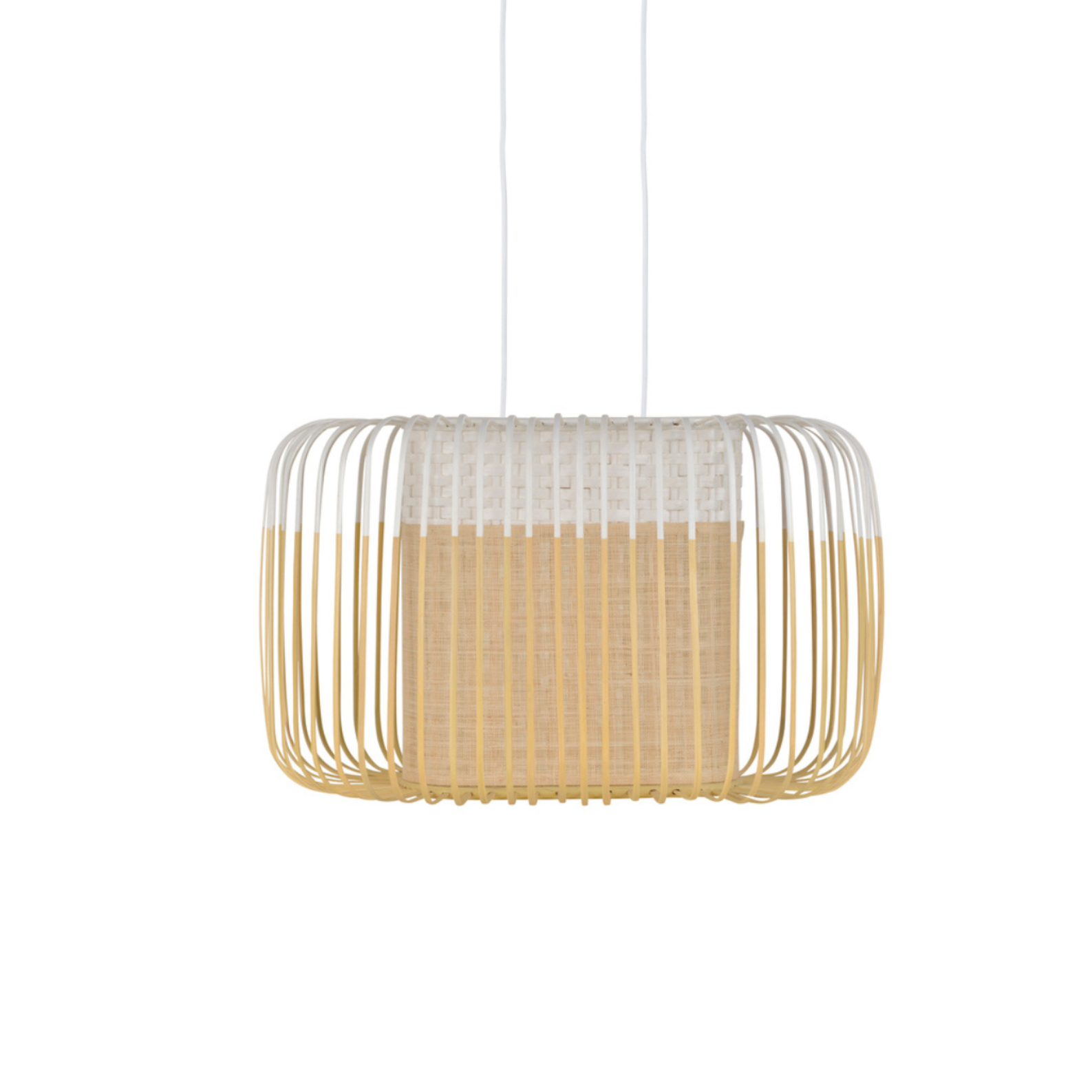 Lampa wisząca owalna BAMBOO biały – Forestier
