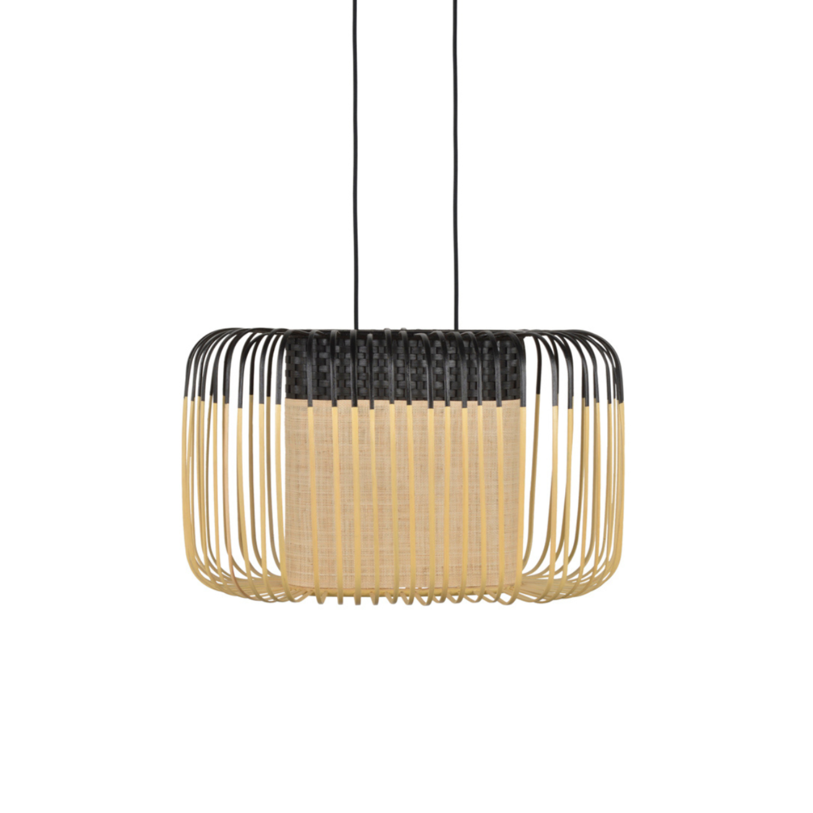 Lampa wisząca owalna BAMBOO czarny – Forestier