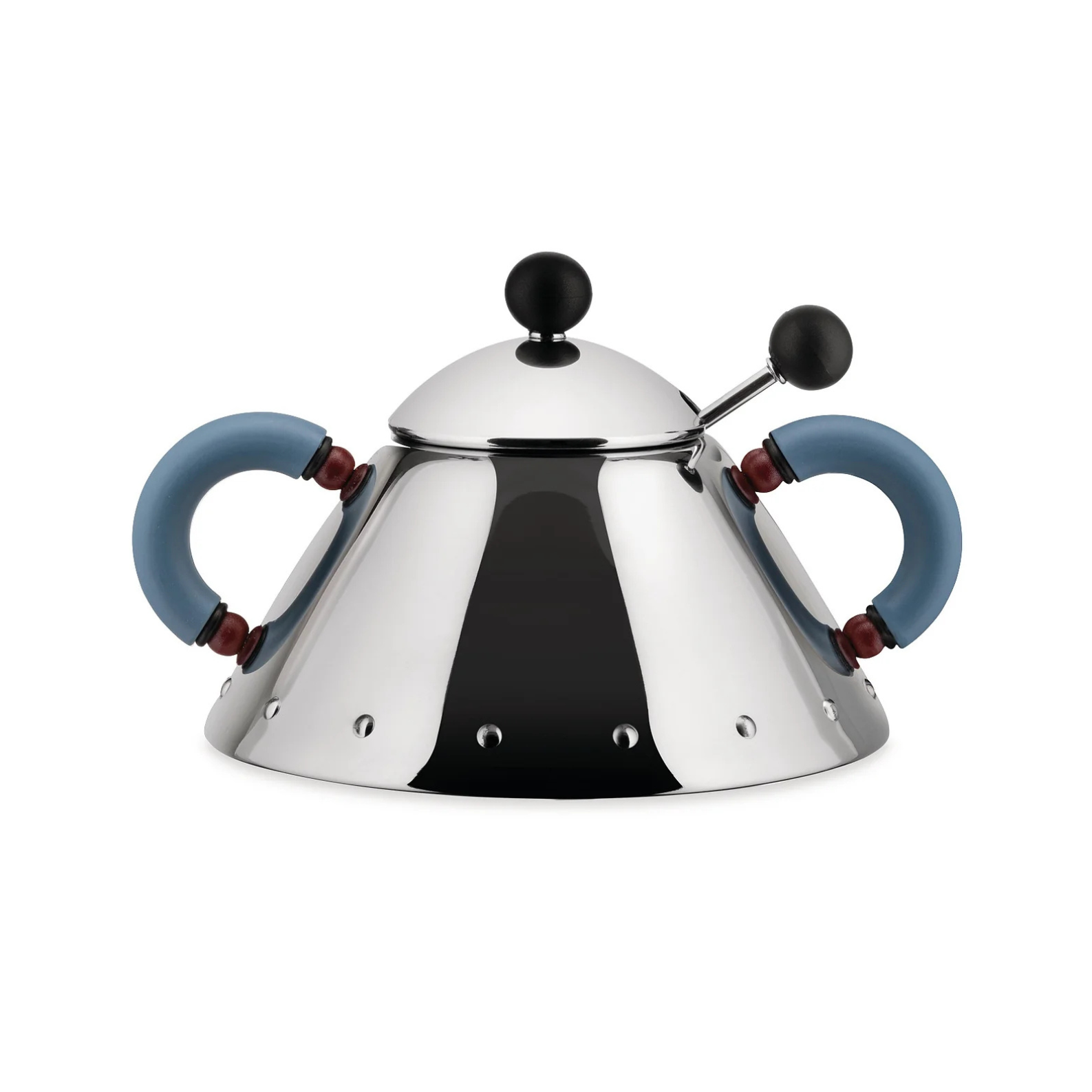 Suikerpot 9097 zilver met blauw