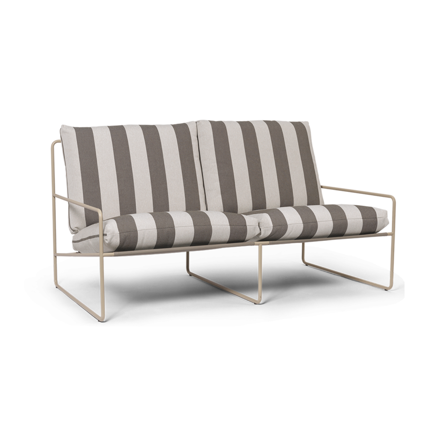 Tweedelig buitenbank DESERT crème-bruin met beige basis