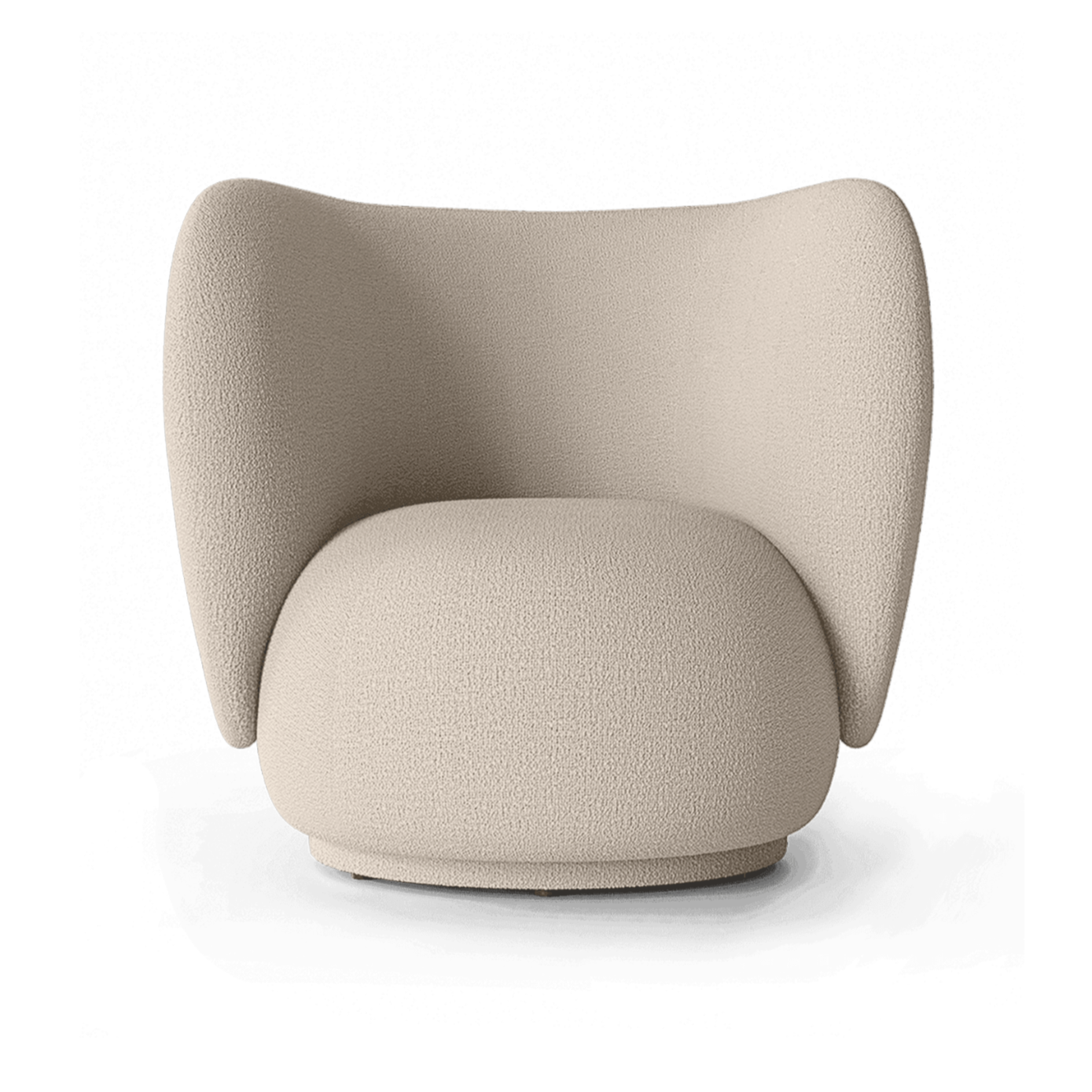Fotel obrotowy RICO LOUNGE Wool Boucle kremowy – ferm LIVING