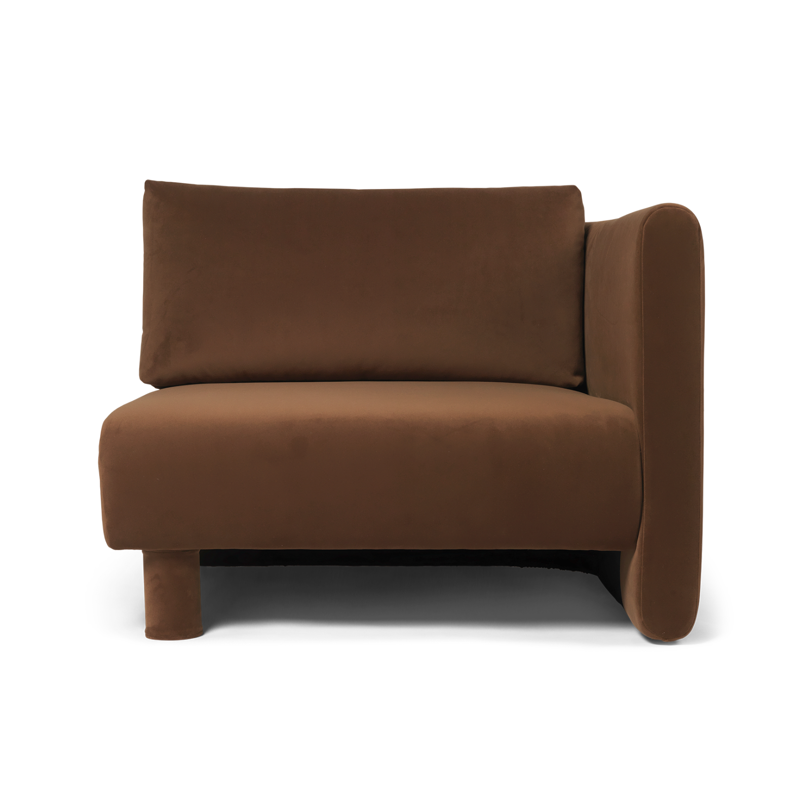 Sofa modułowa DASE - element prawostronny Rich Velvet brązowy – ferm LIVING
