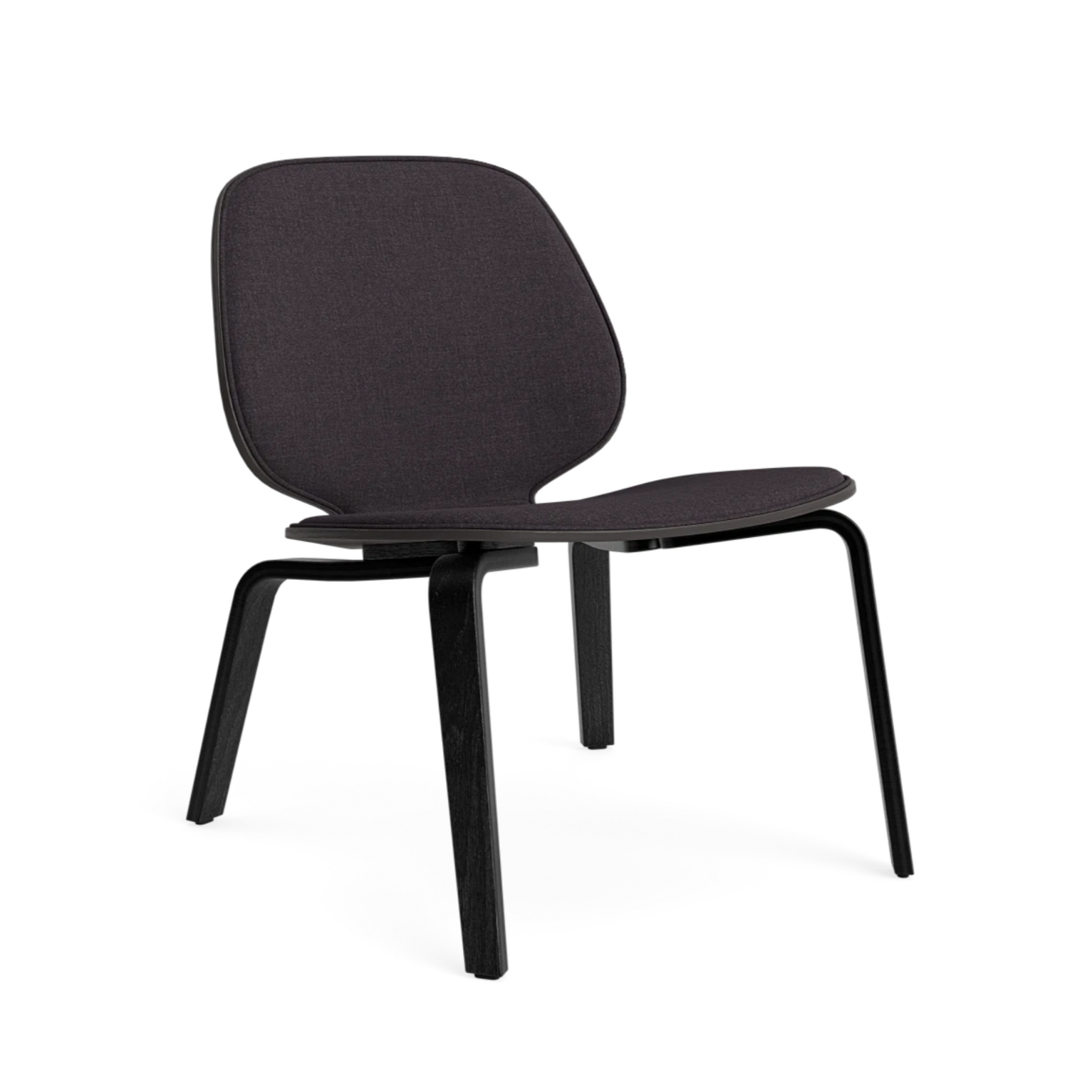 Gevoerde fauteuil MY FRONT zwart essenhoutfineer