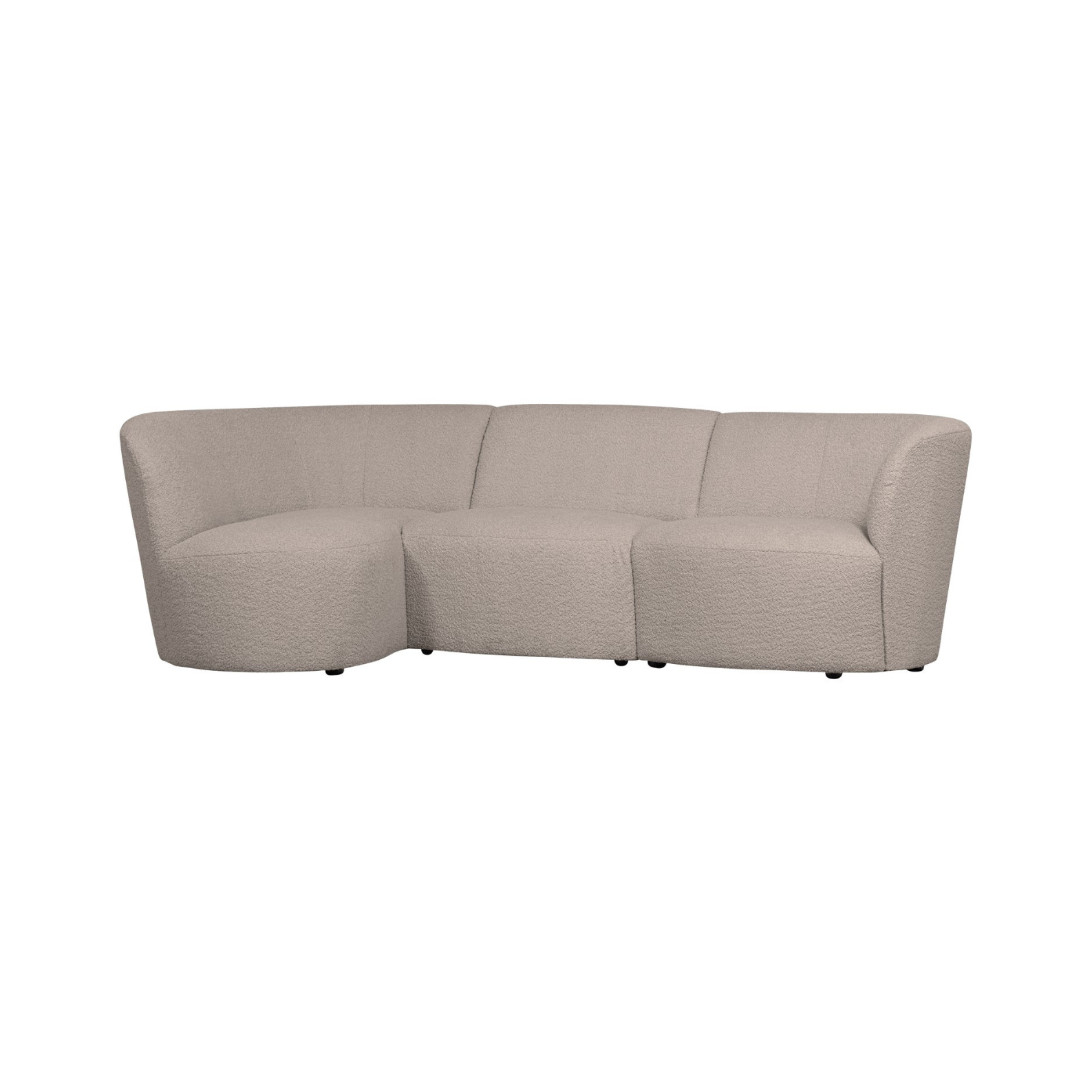 Left-facing COCO corner sofa in sandy boucle