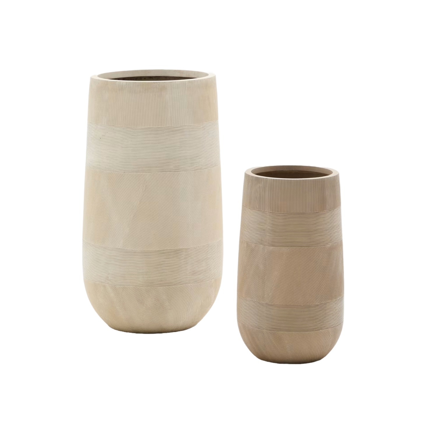 Set bloempotten TIVAL beige polycement